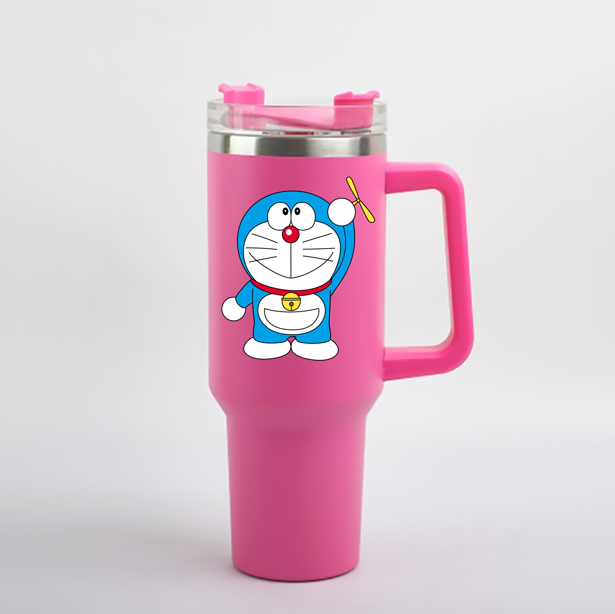 （画像用） ドラえもん Doraemon 1200mL車用タンブラー - クリスタルステッカー（プラスチックストロー付き）